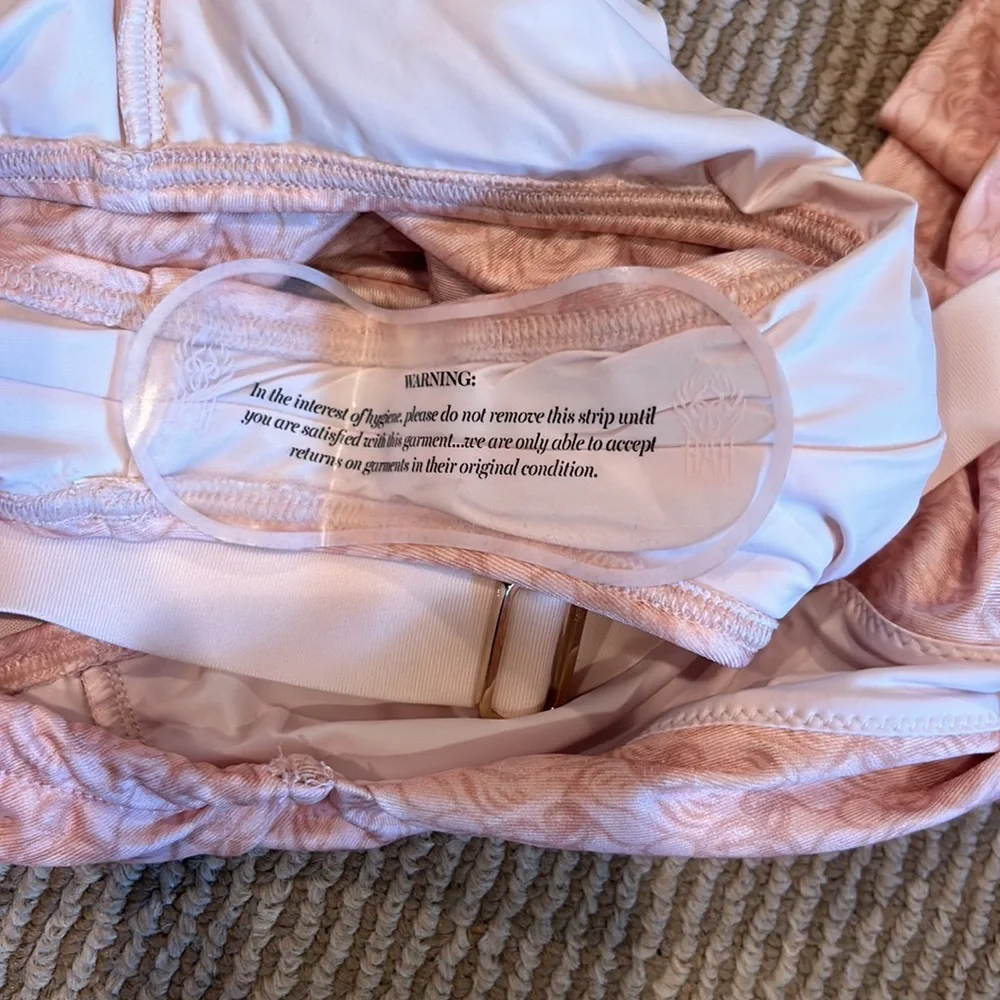 NWT FP x we are HAH comin’ in haht leghahcy Pink Plunge Swimsuit size XS pockets